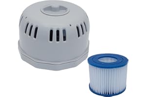 BLKGJTF Replacement Hot Tub Parts Filter Cartridge Holder Only P6653, P05343, with a Hot Tub Filter Cartridge, Size VI