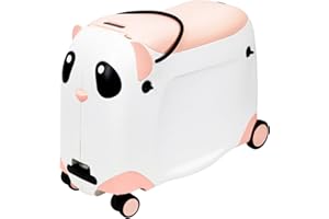 LemoHome Ride on Suitcase for Kids,21" Tow-Along Kids Luggage,Carry-On Cute Bag with Wheels,Airplane Toddler Suitcase,Hard Shell Travel Luggage For Girls Boys (Pink)