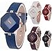 yunanwa 5 Pack Women Ladies Watches Quartz Wristwatch Leather/Mesh Brand Wholesale Prism Watch (Style 1:5pcs Leather Brand)