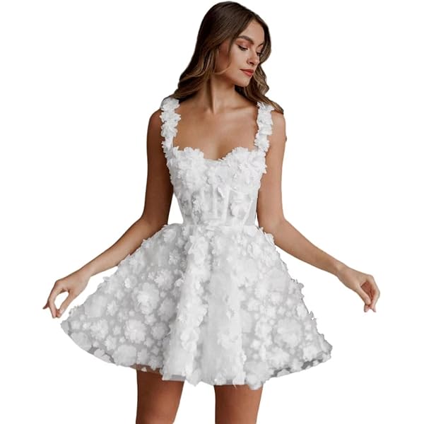 Amazon.com: Suayneo 3D Flowers Lace Women's Wedding Dress