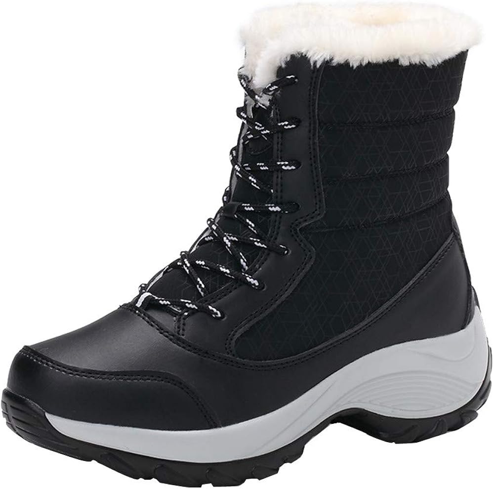 Lazzboy Ankle Boot Women Snow Waterproof Platform Flat Colour Block