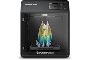 FLASHFORGE Adventurer 5M Pro 3D Pinter, 600mm/s High-Speed with 1 Click Fully Auto Printing Systerm, Quick Detachable 280°C Direct Extruder, Auxiliary Chamber Cooling, Remote Control, 220x220x220mm