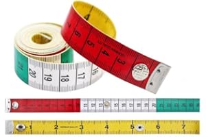 2-Pack Multicolor Soft Tape Measure with Snap Buttons, 60-inch/150cm Colorful Body Measuring Tape for Sewing, Weight Loss, Ta