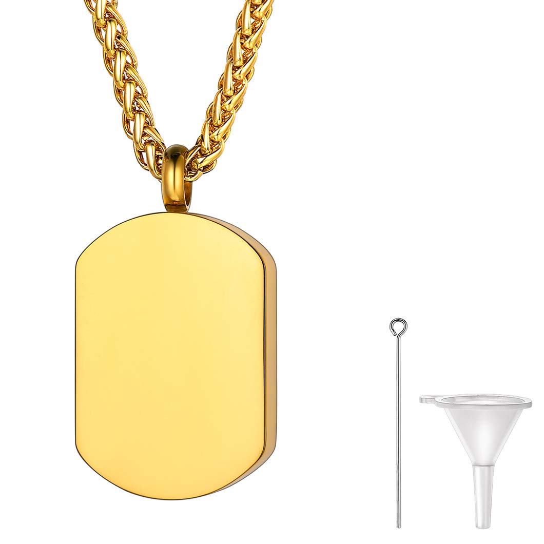 Richsteel Cremation Jewellery For Ashes Dog Tag Cremains Pendant Mens Necklace Womens Chain Pendants Necklaces