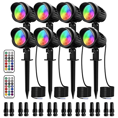MEIKEE 7W RGB Landscape Lights, Low Voltage Landscape Lights with