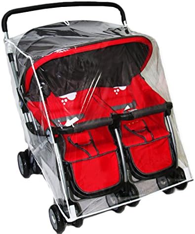Universal Waterproof Baby Stroller Rain Cover Twins Double Stroller Weather Wind Shield Cover (Left and Right Cover)