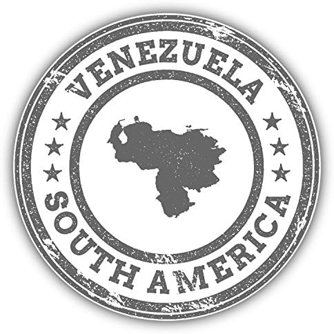Venezuela Map South America Grunge Rubber Stamp Travel Art Decor Bumper Sticker 5'' x 5''