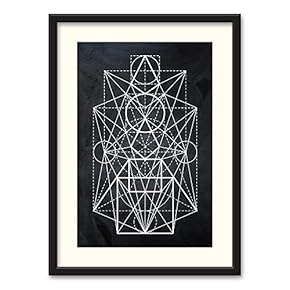 Black Paper Framed Canvas Wall Art for Living Room, Bedroom Abstract Geometric Canvas Prints for Home Decoration Ready to Hanging - 23x31 inches