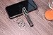 Mehr Keychain - Leather Detachable Key Ring Holder, Valet Key Chain for Cars KC8 (Black)