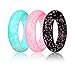 LNQ LUNIQI Silicone Wedding Ring For women, Thin and Stackable Durable Rubber Safe Band For Love, Couple, Souvenir and Outdoor Active Exercise Style-10 Rings Pack