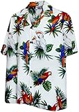 Parrots Hawaiian Shirt, White
