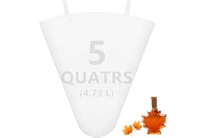 Ruxaqm 5 Quart Reusable Orlon Maple Syrup Filter Cone, Heavy Duty Washable Sap Filter with 4 Hanging Loops, Food-Grade Synthe