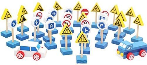 Wooden Traffic Sign Playset