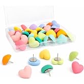 30 Pcs Cute Heart-Shaped Decorative Push Pins for Bulletin Board, Cork Board Thumbtacks for Classroom, Home Office