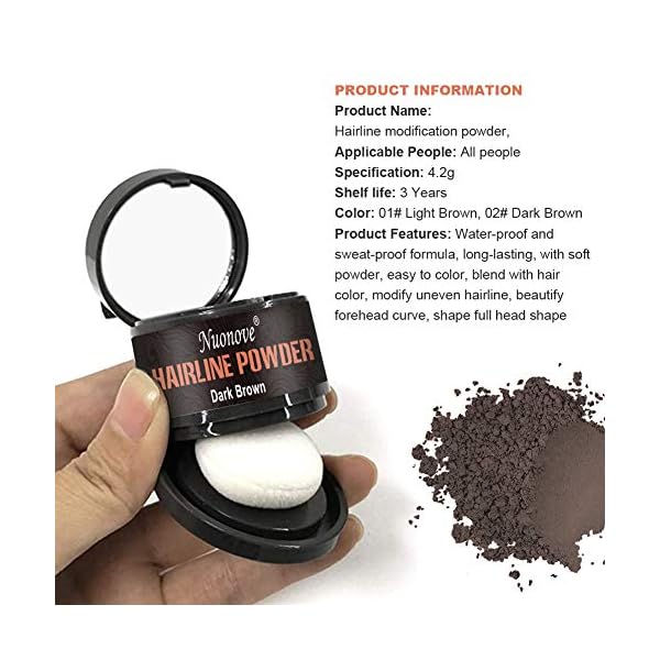 Hairline-Powder-Hair-Shadow-Hair-Root-Concealer-Instantly-Covers-and-Conceals-Receding-Hairlines-Professional-Hair-Root-Concealer-For-Makeup-for-Men-and-Women-Waterproof-Light-BrownDark-Brown Hairline Powder, Hair Shadow, Hair Root Concealer, Instantly Covers and Conceals Receding Hairlines, Professional Hair…