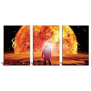 Canvas Wall Art Deep Space Universe Painting Artwork for Home Prints Framed - 16"x24" x 3 Panels