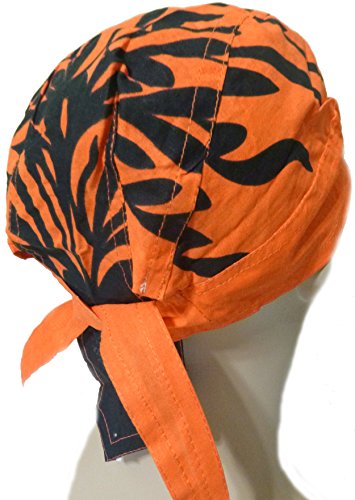 Doo Rag Tiger Stripe Bengal Skull Cap Orange Black Bandana Headwrap