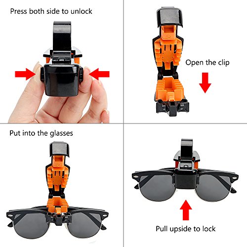VT BigHome Car Sun Visor Sunglasses Holder Auto Fastener Clip Eyeglasses Clip Portable Car Glasses Cases Car-Styling - Thumbnail 3