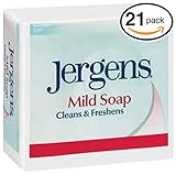 (PACK OF 21 BARS) Jergens ORIGINAL MILD Bar Soap. LUXURIOUS LATHER THAT LEAVE SKIN FRESH & CLEAN! All Natural Formula for Men & Women. (21 Bars, 3.0oz Each Bar)