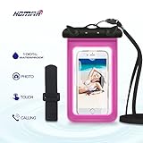 Homar Waterproof Case Universal Floatable Dry Bag Best in Outdoor Sports Equipment for Kayaking, Swimming, Fishing to Protect iPhone 6S Plus SE, Credit Card, Keys etc. (Pink)