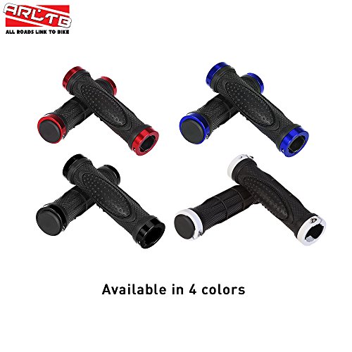 ARLTB Aluminum Bicycle Handlebar Gripï¼ˆ4 colors ) Double Lock Design Grips for MTB BMX Foldable Bike Road Mountain Bike Stunt Scooter, Anti-slip Rubber Bike Grip