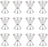 (12 Pack) Double 1 & 2 Oz Bar Jigger, Stainless