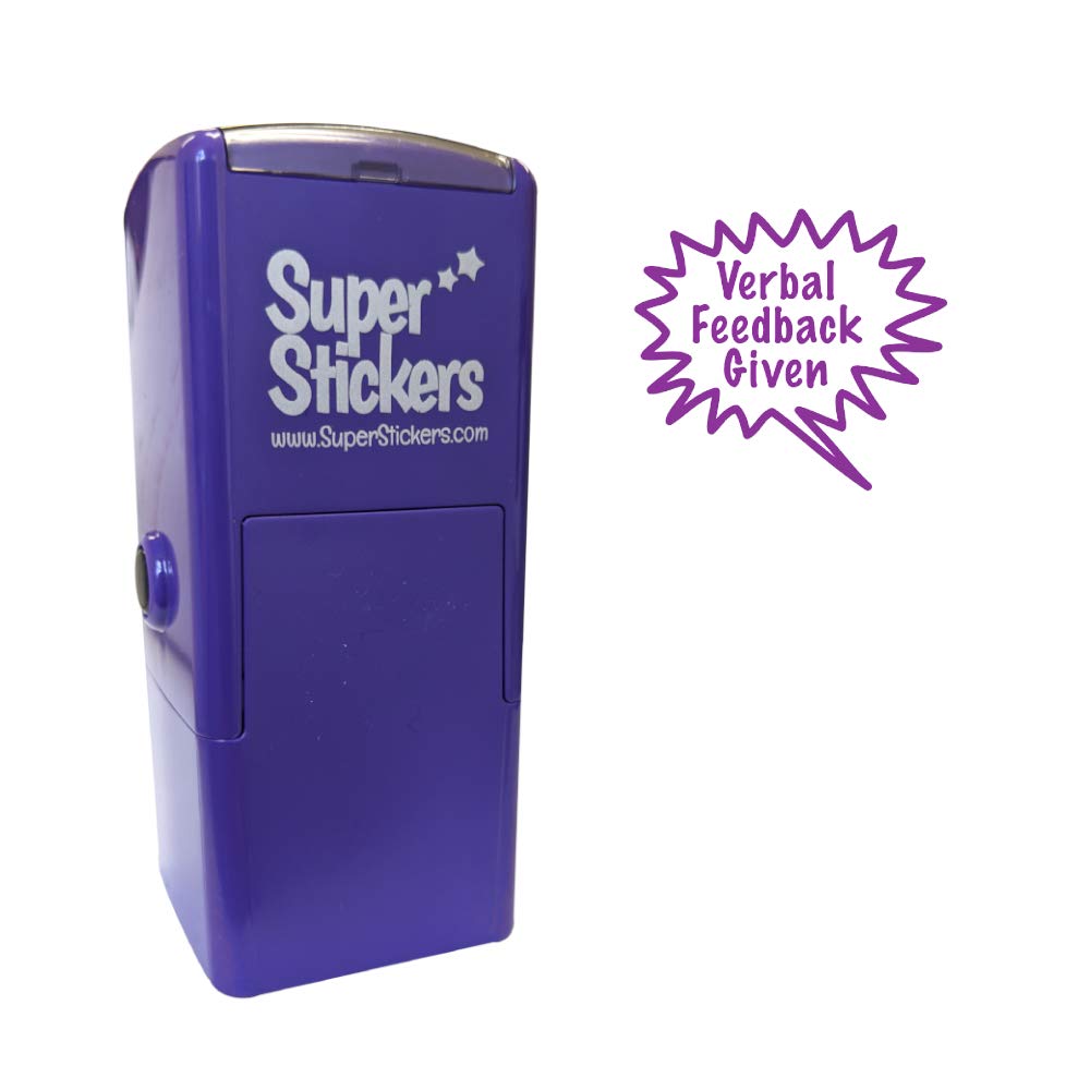 SuperStickers Verbal Feedback Given Pre-Inked Stamper - Purple
