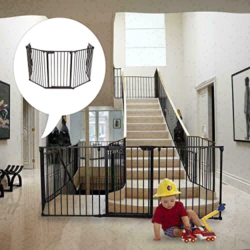 Nisorpa Dog Gate, Stair Gate Stairway Barrier 120 inch Extra Wide Pet