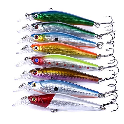 L-MEIQUN, 100pcs Angelköder 8.5cm / 9g Minnow-Köder-Qualitäts-harten Köder Crankbait Wobbler Angelausrüstung Leurre…