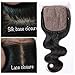 Derun Hair Body Wave Silk Base Top Closure Bleached Knots Free Part 4X4