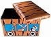 Clever Creations Safari Bus Collapsible Storage Organizer Storage Box Folding Storage Ottoman for Your Bedroom | Perfect Size Storage Chest for Books, Shoes & Games