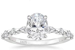 EAMTI 925 Sterling Silver Ring Oval Cut Cubic Zirconia Engagement Rings Solitaire Halo Promise Ring for Women Size 3-11