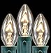 Novelty Lights Christmas Replacement Bulbs - Outdoor Individual Bulbs for Events, Holiday Parties, Patios, and More - C7/E12 Candelabra Base, 5 Watt Lights (Clear, 25 Pack)