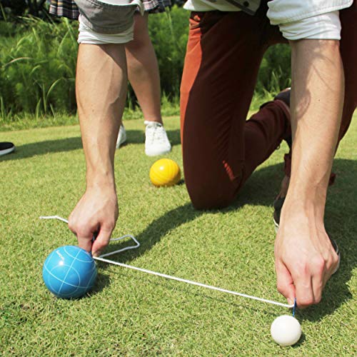 Harvil 90mm Bocce Ball Set. Includes 8 Poly-Resin Balls, 1 Pallino, 1 Nylon Zip-Up Carrying Case and Measuring Rope