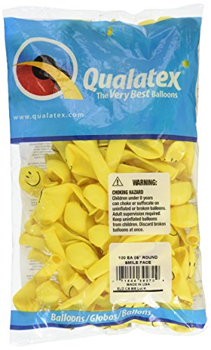 5″ Yellow Smile Face 100 per bag