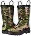 Western Chief Boys Waterproof Printed Rain Boot with Easy Pull on Handles - Camo, 2 M US Little Kid