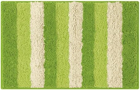 Bathtopia Radella Microfiber Stripe 18 x 30 in. Bath Rug, Lime