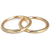 ALEOED 2 Pieces Gold 2 in Inner O Ring Spring Opening Snap Trigger Clip Buckle Charm Purse Making