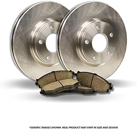 (Front Kit)(High-End) 2 OEM Replacement Disc Brake Rotors + 4 Ceramic Pads
