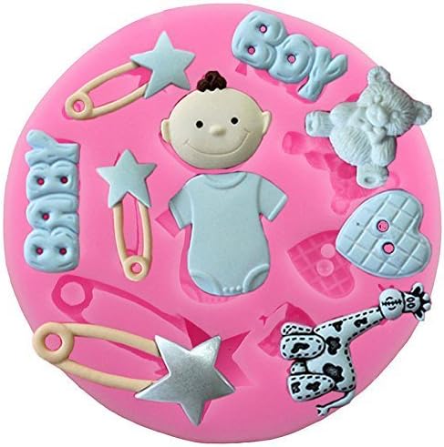 Romote Silicone Fondant Moule A Gateau Pour Baby Shower Party Decoration De Gateau Moules A Bonbons Et Chocolat Cuisine Maison Schoolofbabywearing Com