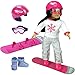 Doll Snowboard Set Fit for 18 Inch Dolls and American Girl Dolls, Doll Accessory Set Includes; Doll Goggles, Doll Helmet & Snowboard, Doll and Doll Clothes Are Not Included, Doll Furniture
