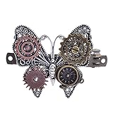 FUNOC Vintage Hair Clips Clamps Set Steampunk Gear Alloy Butterfly Hair Clips