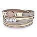 Cakadier Womens Leather Wrap Bracelet, Baroque Pearl Cuff Bracelets Multilayer Bangle Handmade Wristbands Jewelry Bohemian Gift for Women, Teen Girls, Mother (Beige)