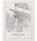 Portland Poster, Portland Map, Map of Portland, City Map Posters, Portland Map Print, Oregon Map, Minimalist Poster, Scandinavian Poster, Black and White, Map Wall Art, Map Art, 8x10