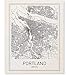 Portland Poster, Portland Map, Map of Portland, City Map Posters, Portland Map Print, Oregon Map, Minimalist Poster, Scandinavian Poster, Black and White, Map Wall Art, Map Art, 8x10