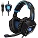 Sades SPIRITWOLF USB Version 7.1 Surround Sound Stereo Gaming Headset Headphones with Microphone, Over Ear, Noise Reduction, Volume Control, LED Light for PC Computer Gamers(Black Blue)thumb 1