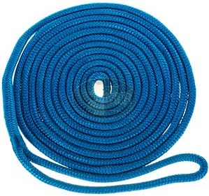 Nylon Double Braid Dock Line 3/8" x 20' Blue