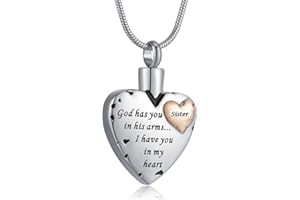 RIMZVIUX Heart Urn Necklace for Ashes Women Men Cremation Jewelry for Ashes Cremation Necklace In Memory of Loved One Grandpa Grandma Dad Mom Uncle Aunt Brother Sister Daughter Son