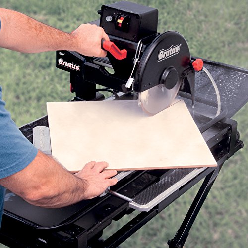 Brutus 61024BR Professional Tile Saw with 10-Inch Diamond Blade, 1-1/2 HP Motor and Stand, 24-Inch