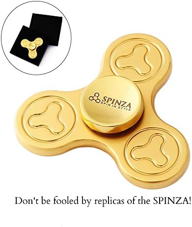 Gold Metal Fidget Spinner by SPINZA - Premium EDC Mini Spinner Fidget Toy for ADHD and To Relieve Stress - Smooth Spins - High Speed - Precision Finger Fidget Desk Toy To Boost Focus and Fight Autism